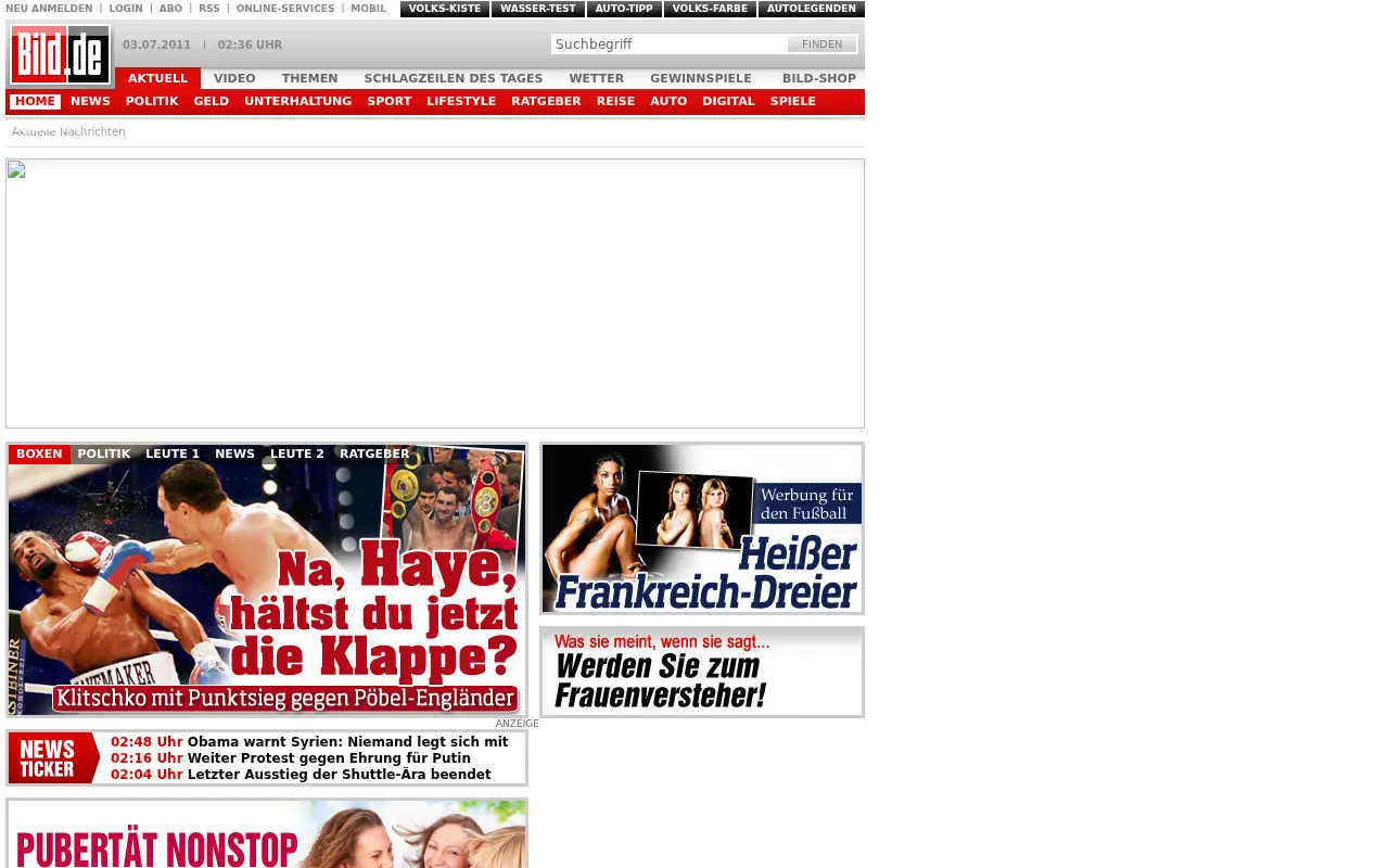 bild.de in 2011