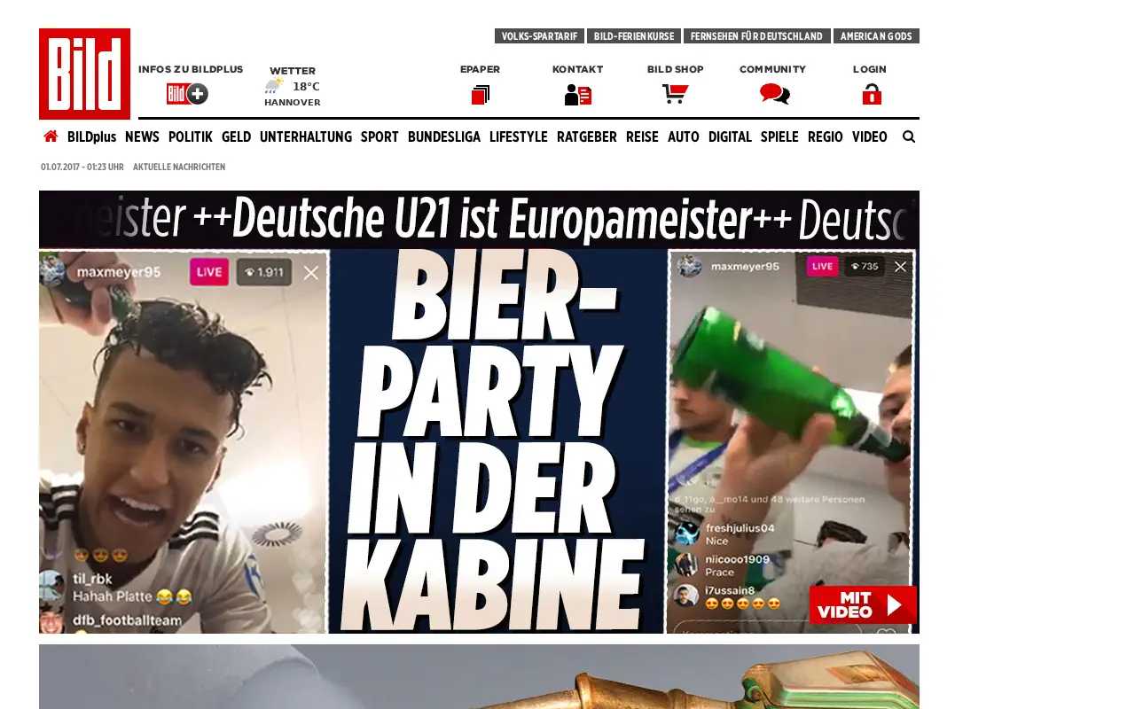 bild.de in 2017