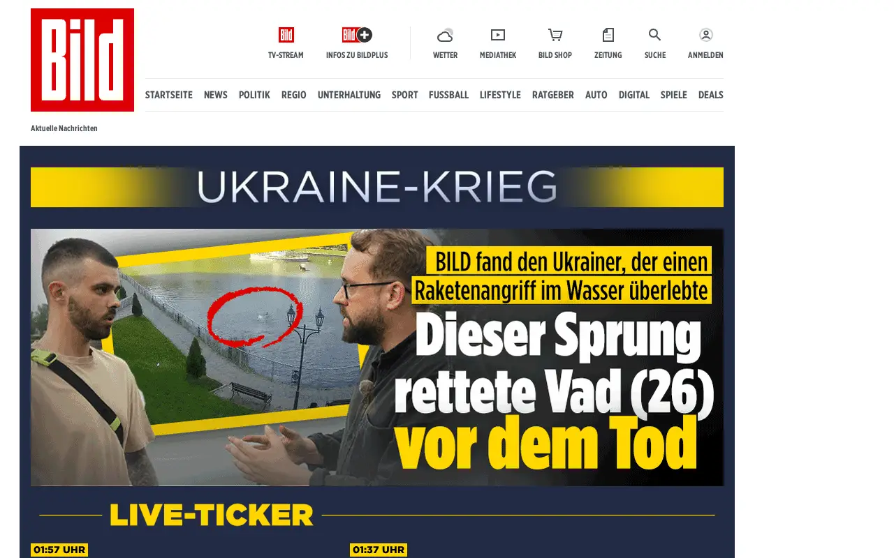 bild.de in 2022