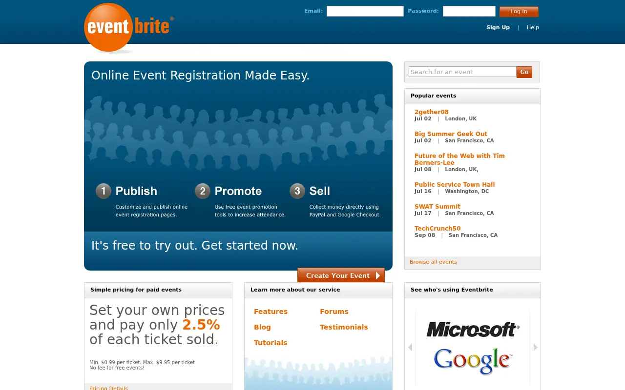 eventbrite.com on July 1, 2008