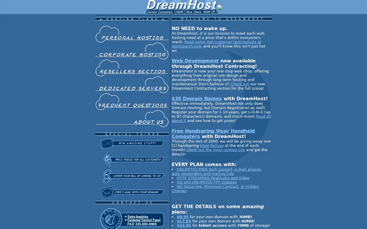 dreamhost.com on June 22, 2000