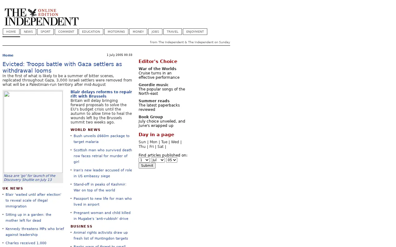 independent.co.uk in 2005