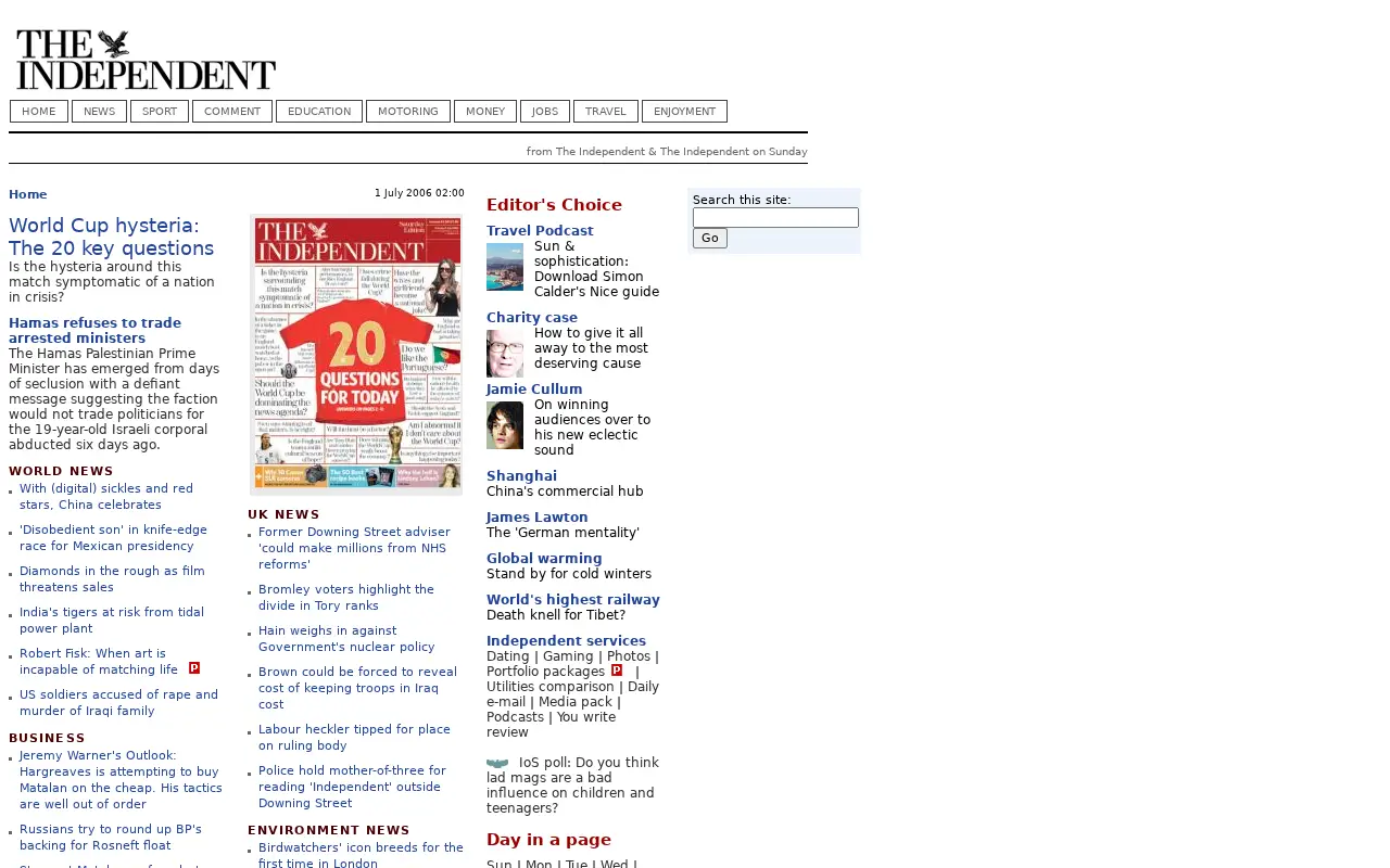 independent.co.uk in 2006