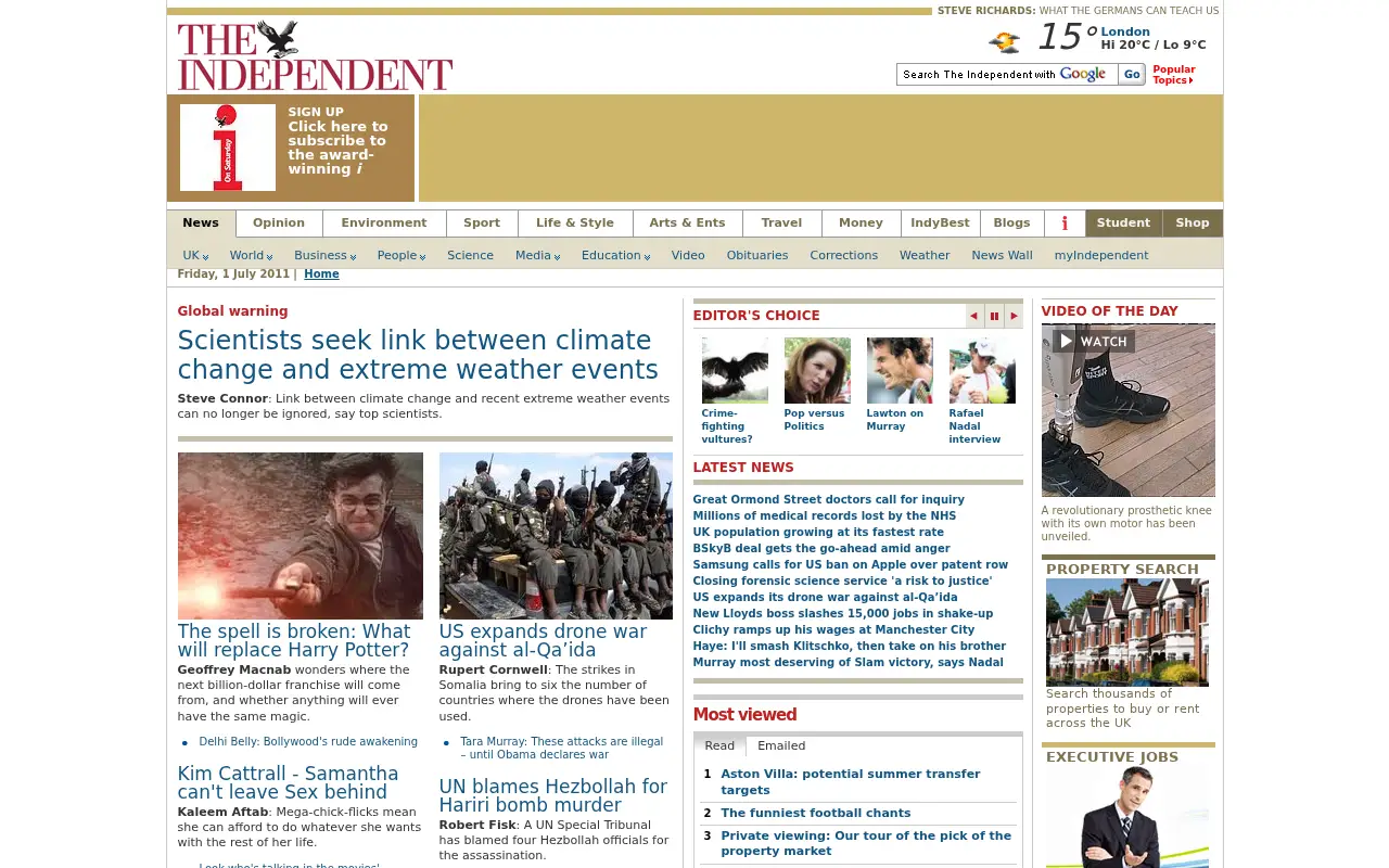 independent.co.uk in 2011