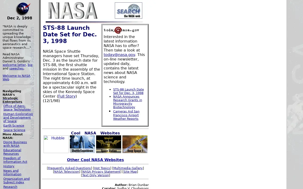 nasa.gov in 1998