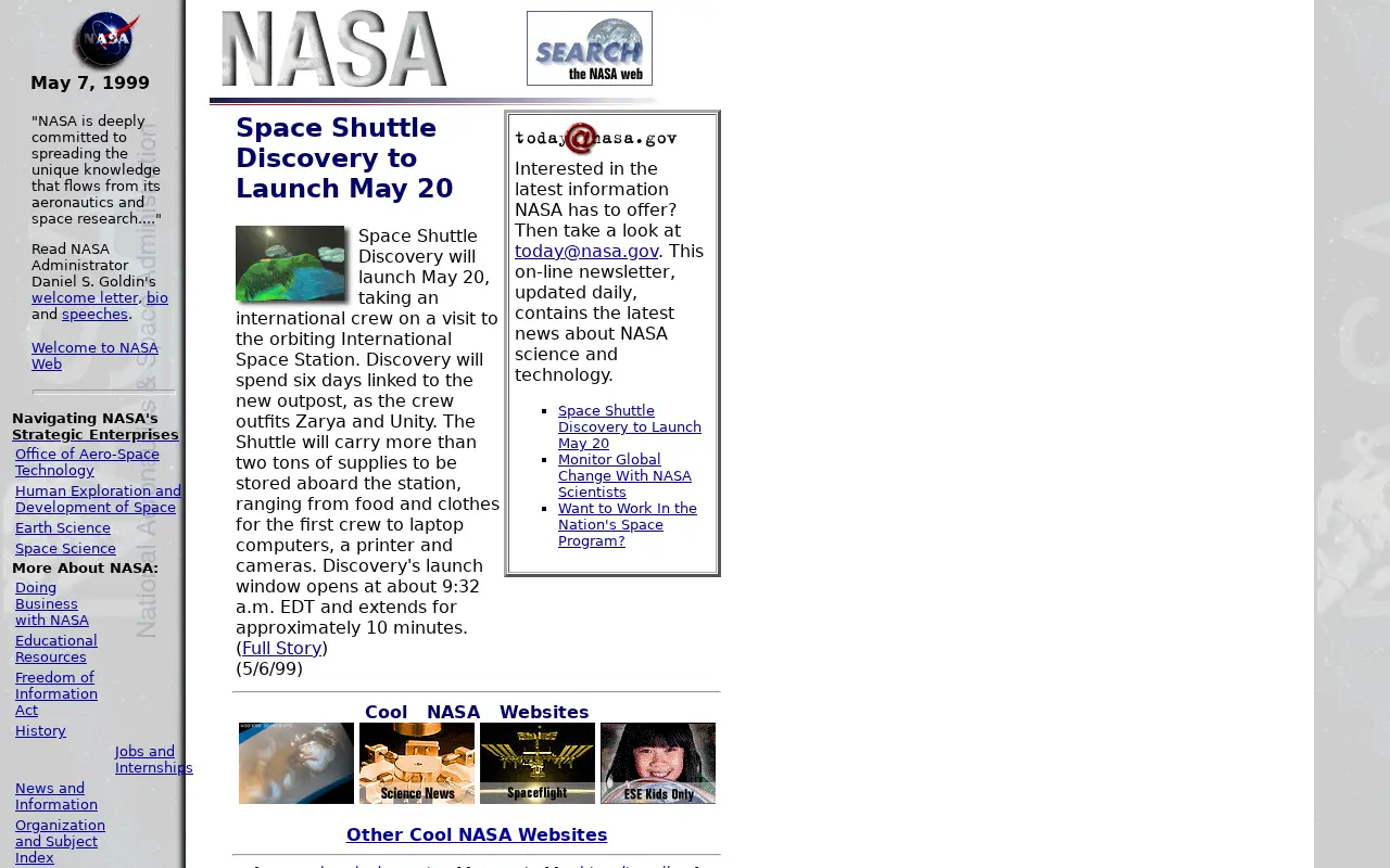 nasa.gov in 1999