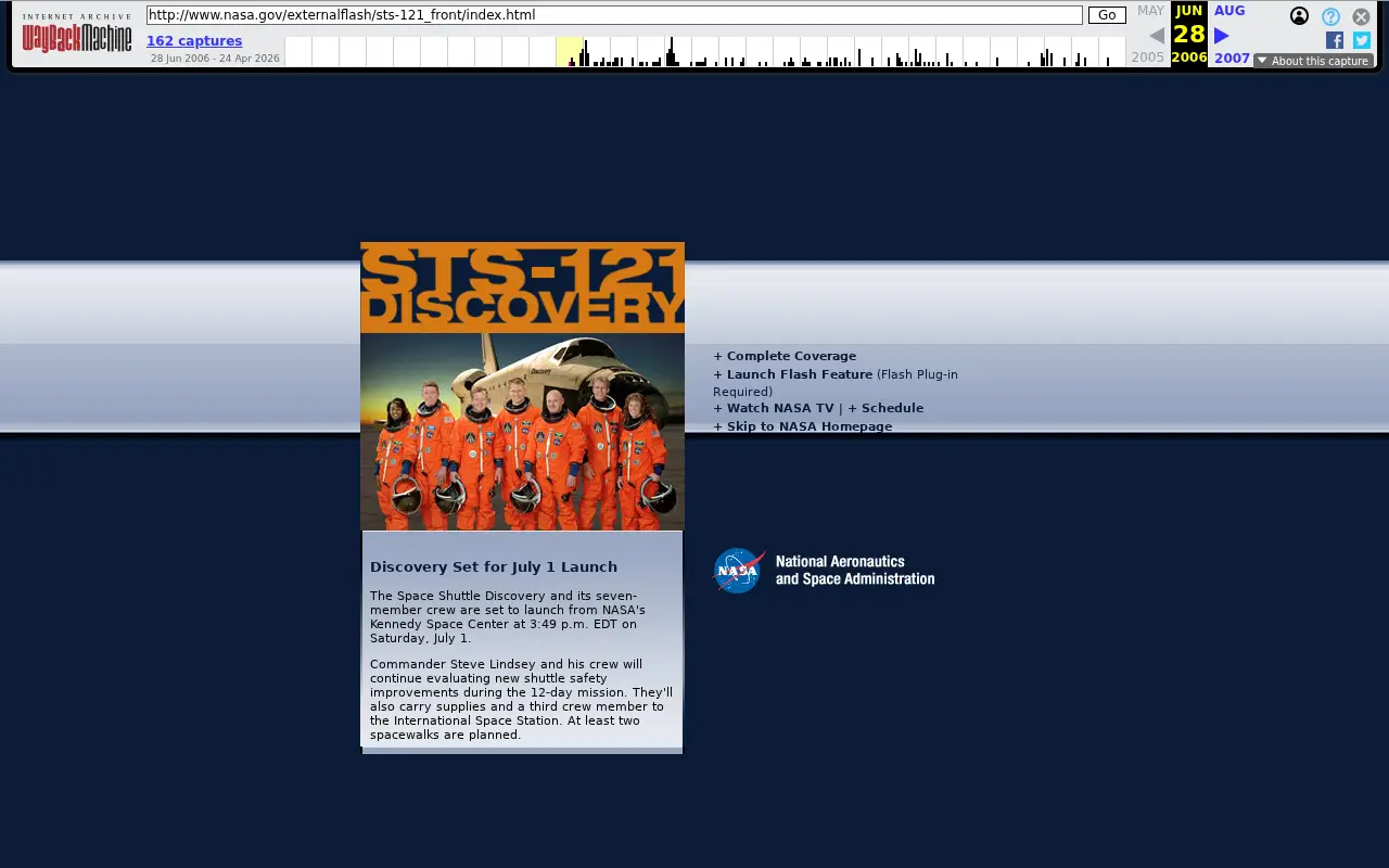 nasa.gov in 2006