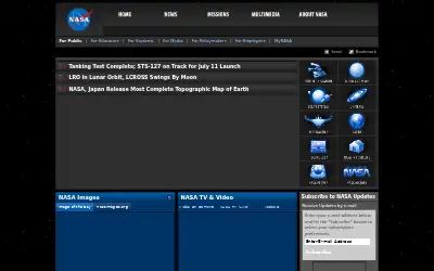 nasa.gov in 2009