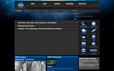nasa.gov in 2010