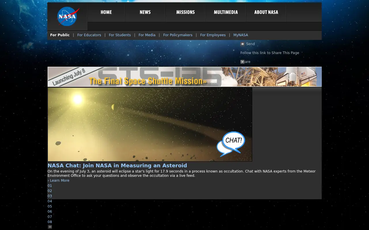 nasa.gov in 2011