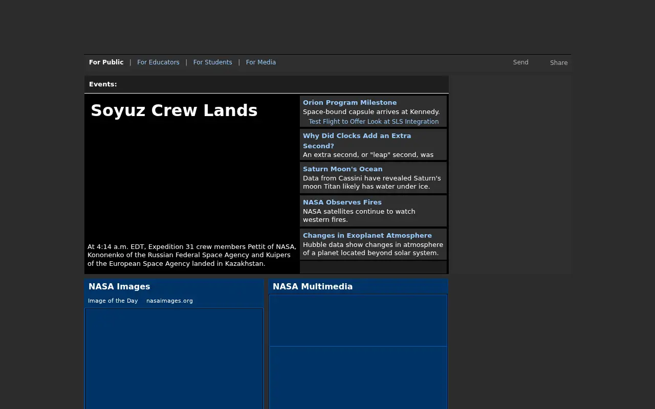 nasa.gov in 2012
