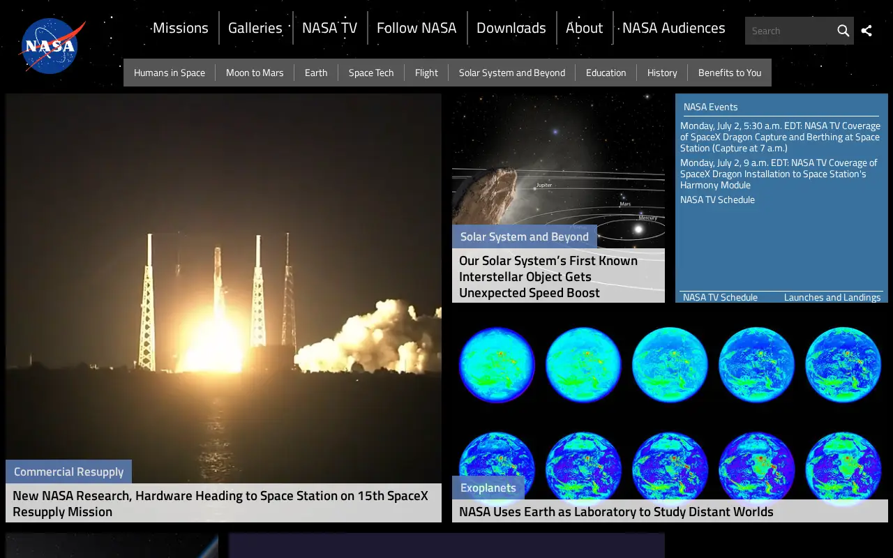 nasa.gov in 2018