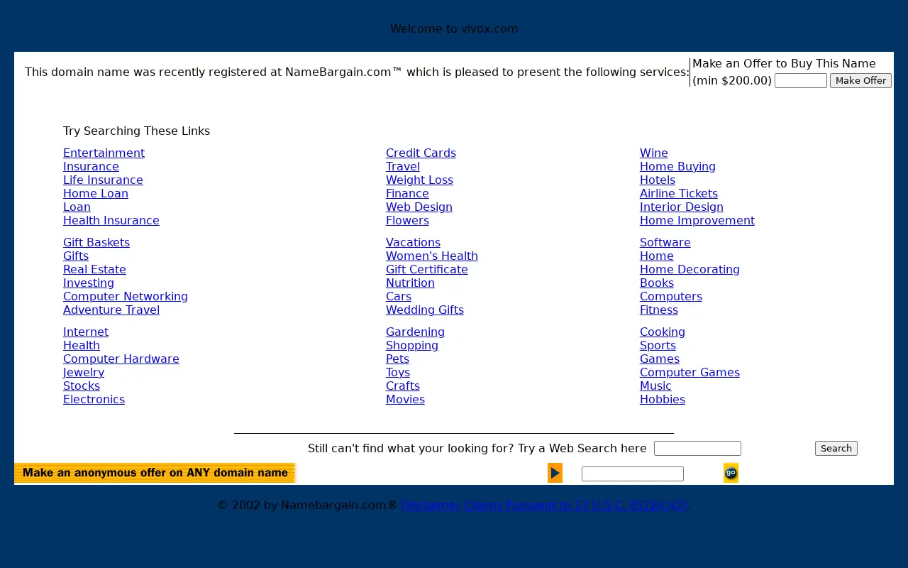 vivox.com in 2002