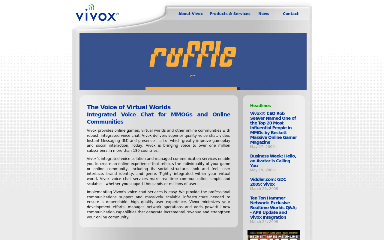 vivox.com in 2009