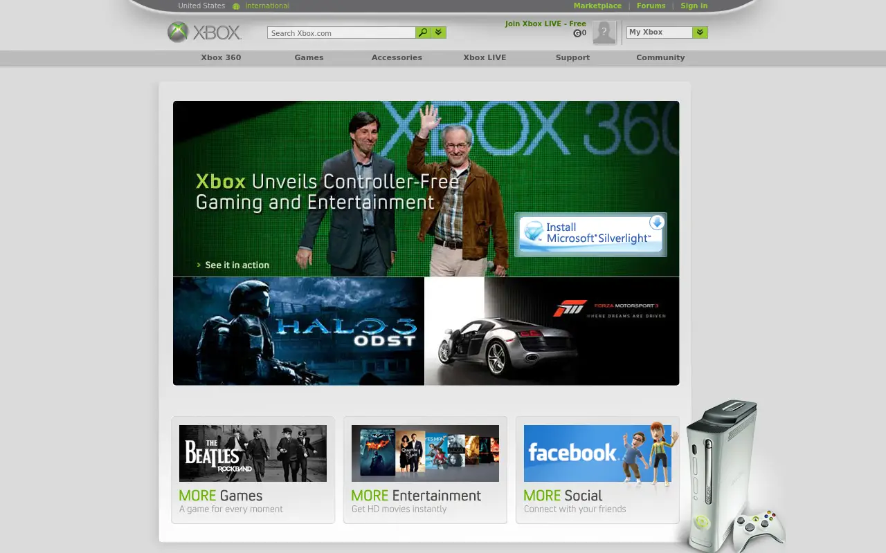 xbox.com in 2009
