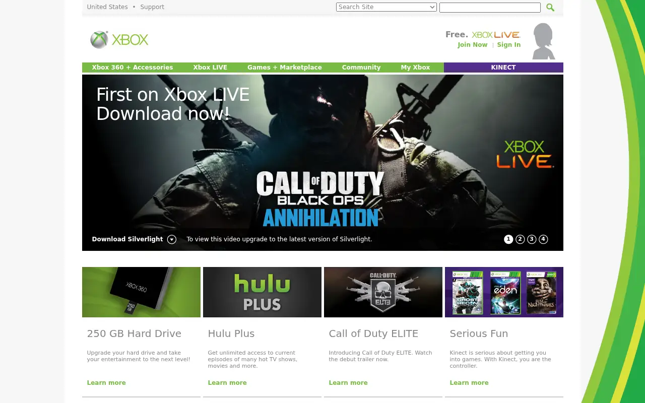 xbox.com in 2011