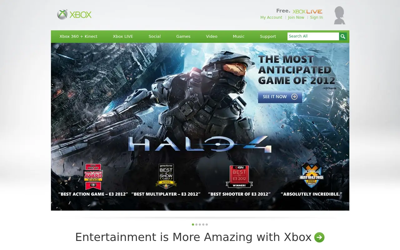 xbox.com in 2012