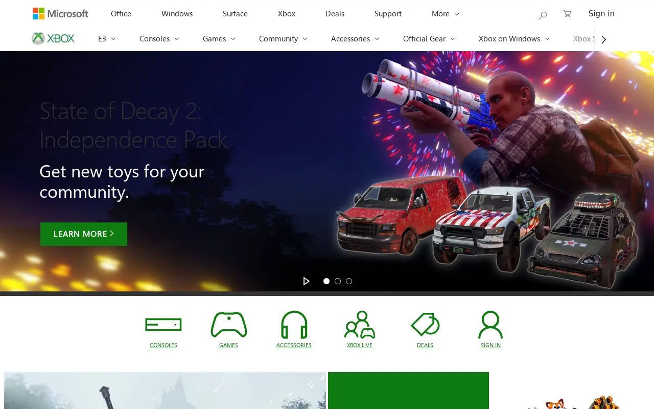 xbox.com in 2018