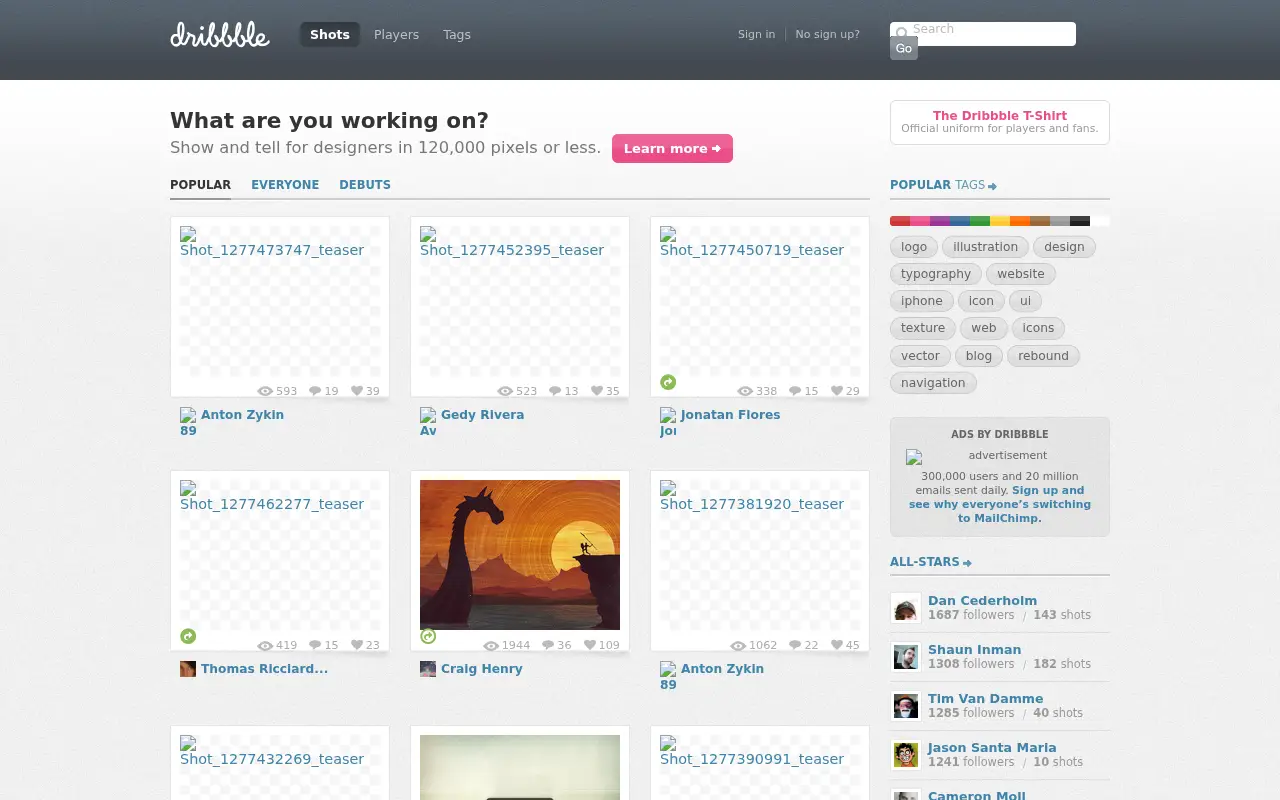 dribbble.com in 2010