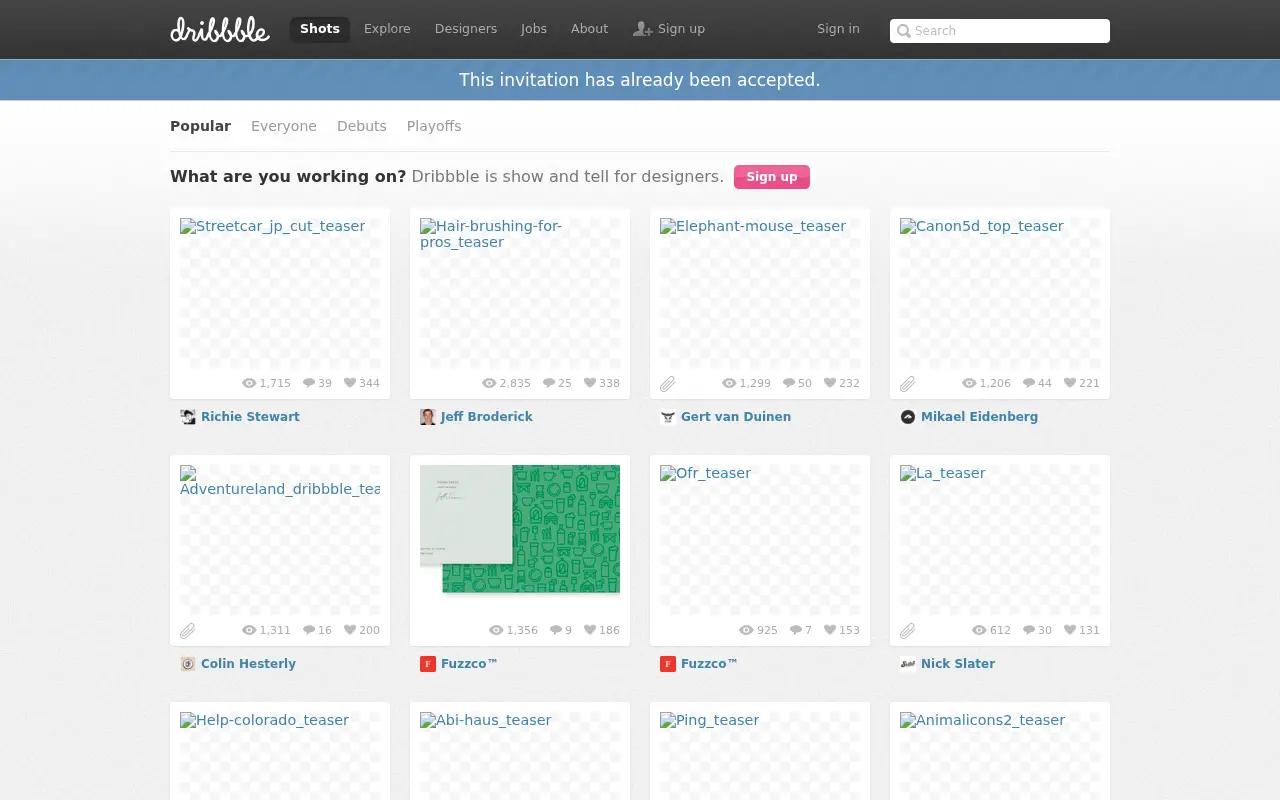 dribbble.com in 2012