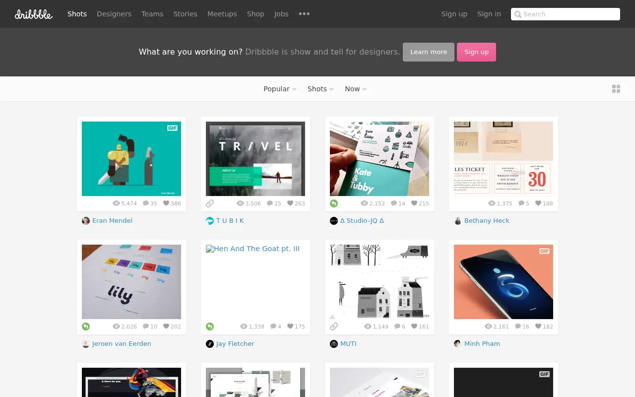 dribbble.com in 2016