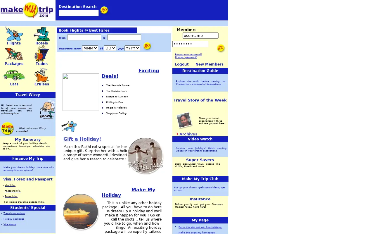makemytrip.com in 2001