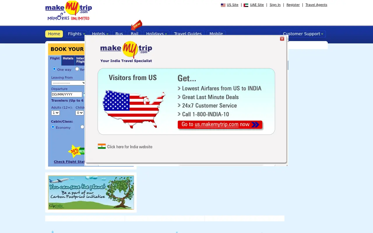 makemytrip.com in 2010