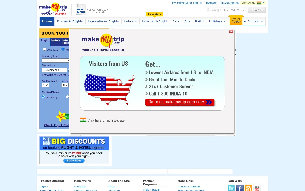 makemytrip.com in 2011