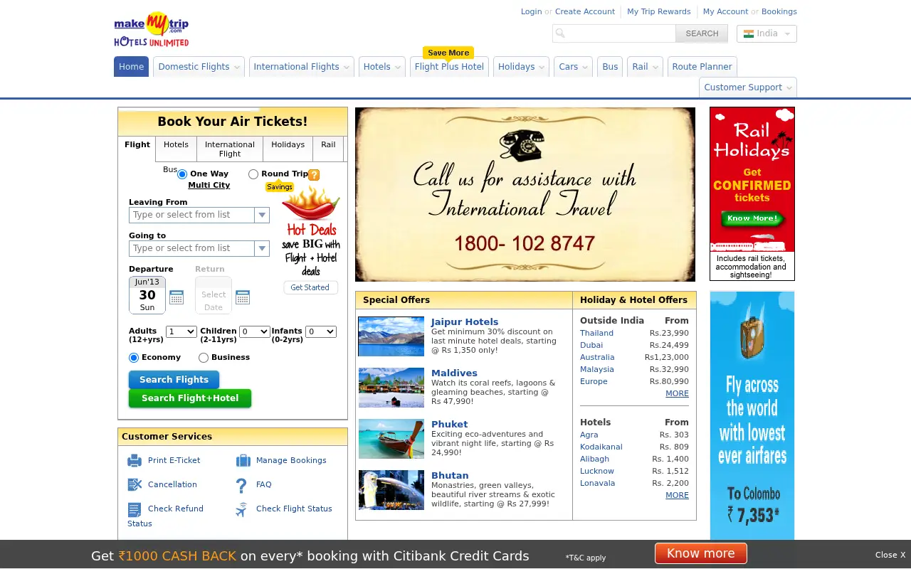makemytrip.com on June 30, 2013