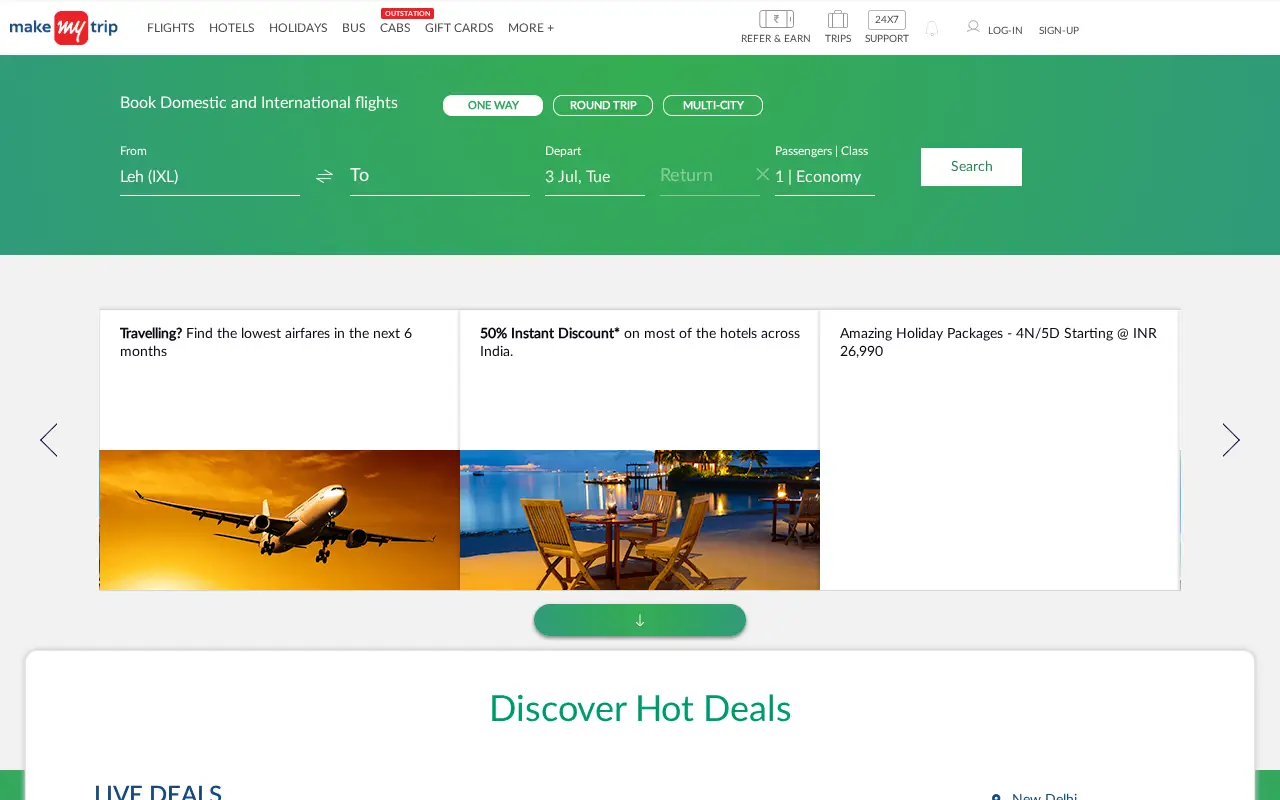 makemytrip.com on July 3, 2018