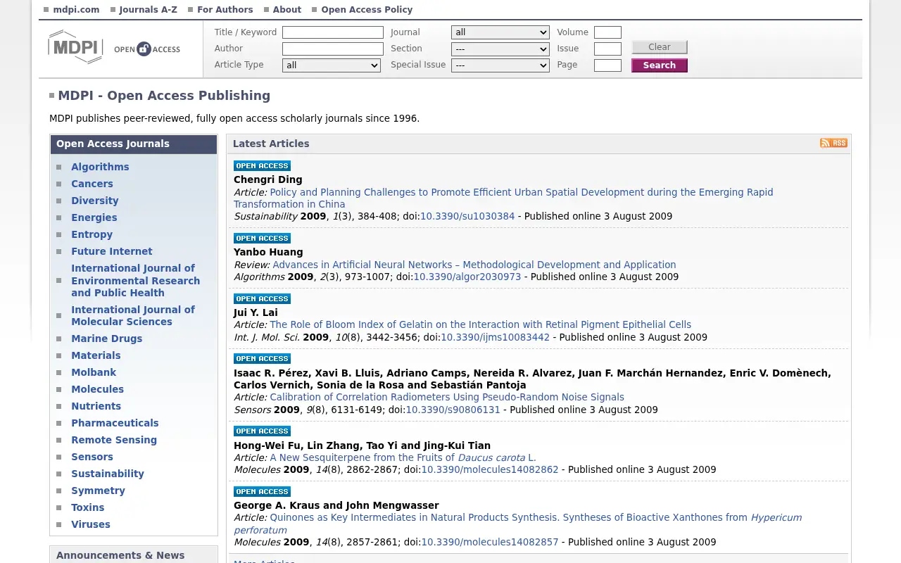 mdpi.com in 2009