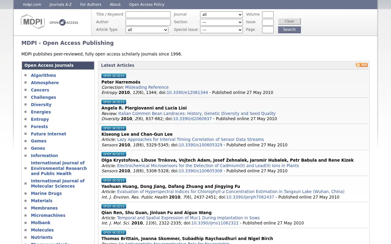 mdpi.com in 2010