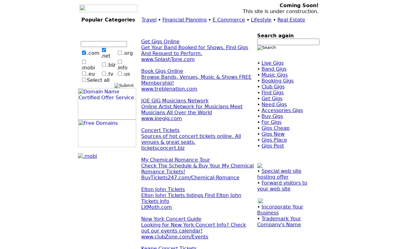 mygigs.com in 2007