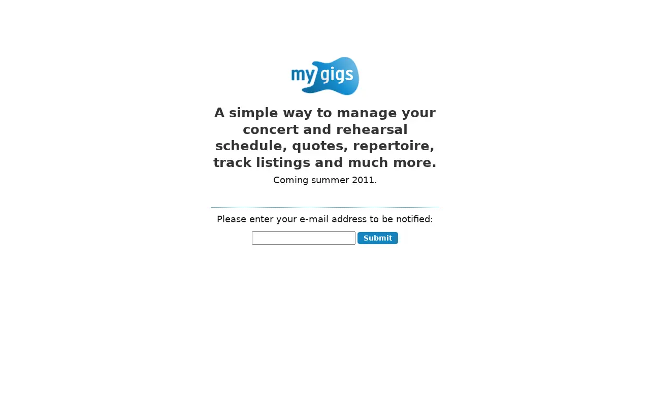 mygigs.com in 2011