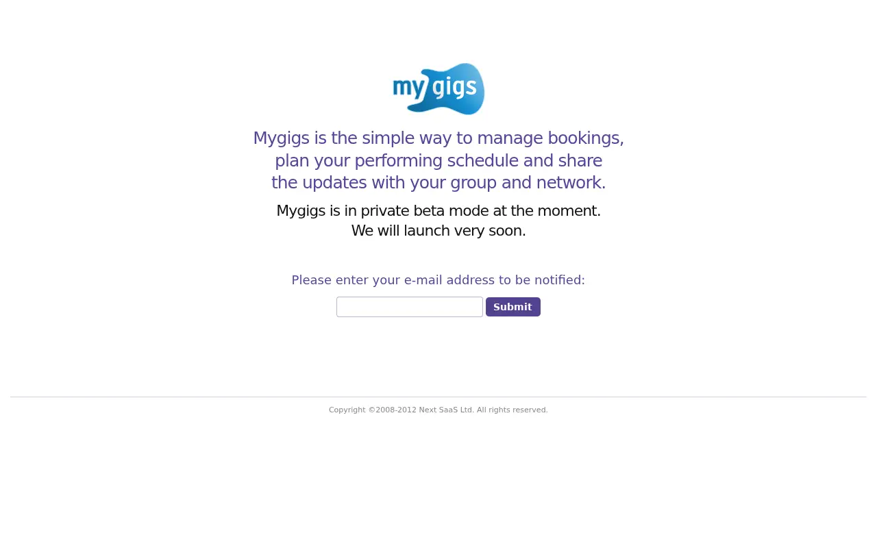 mygigs.com in 2012