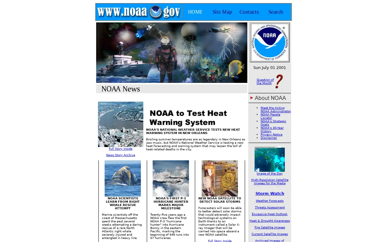 noaa.gov in 2001