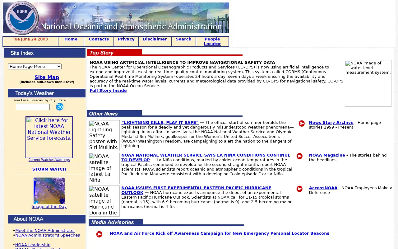 noaa.gov in 2003