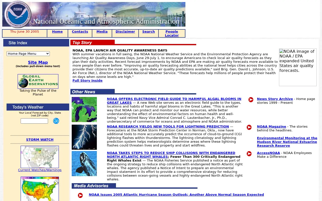noaa.gov in 2005