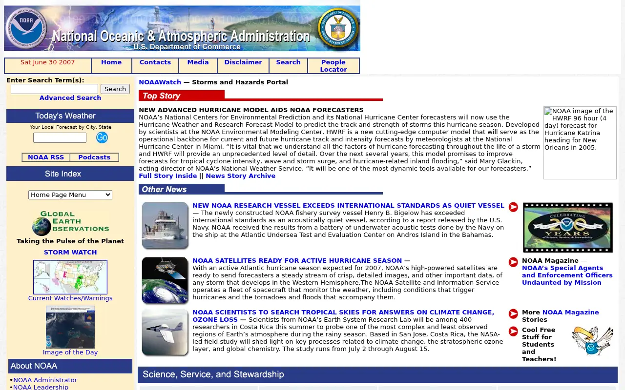 noaa.gov in 2007