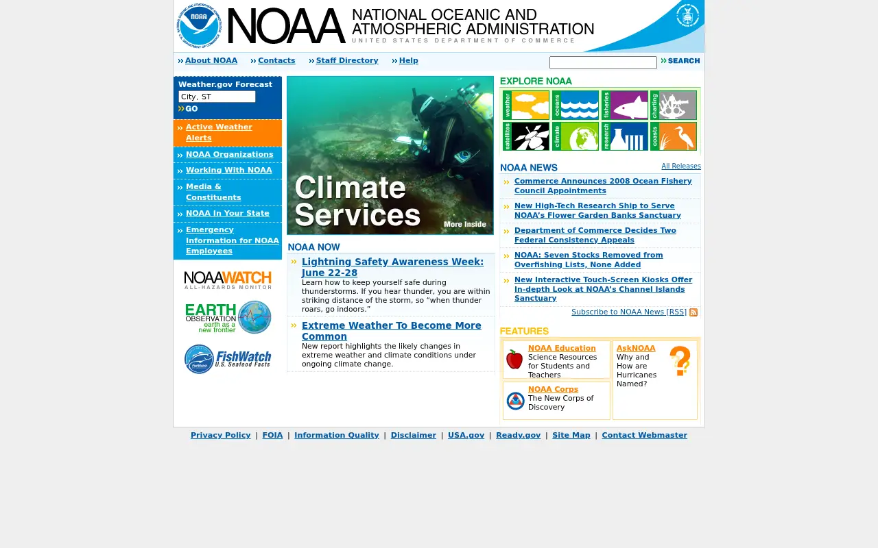 noaa.gov in 2008