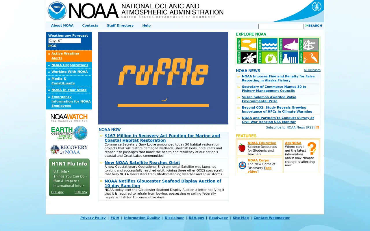noaa.gov in 2009