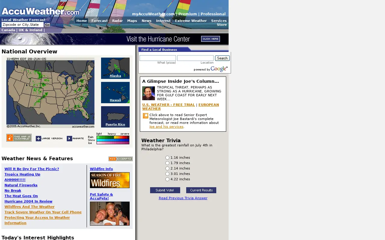 accuweather.com in 2005