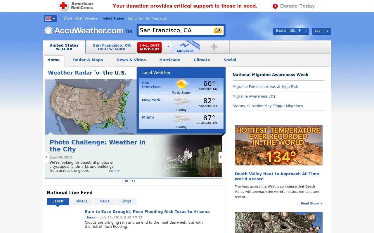 accuweather.com in 2013