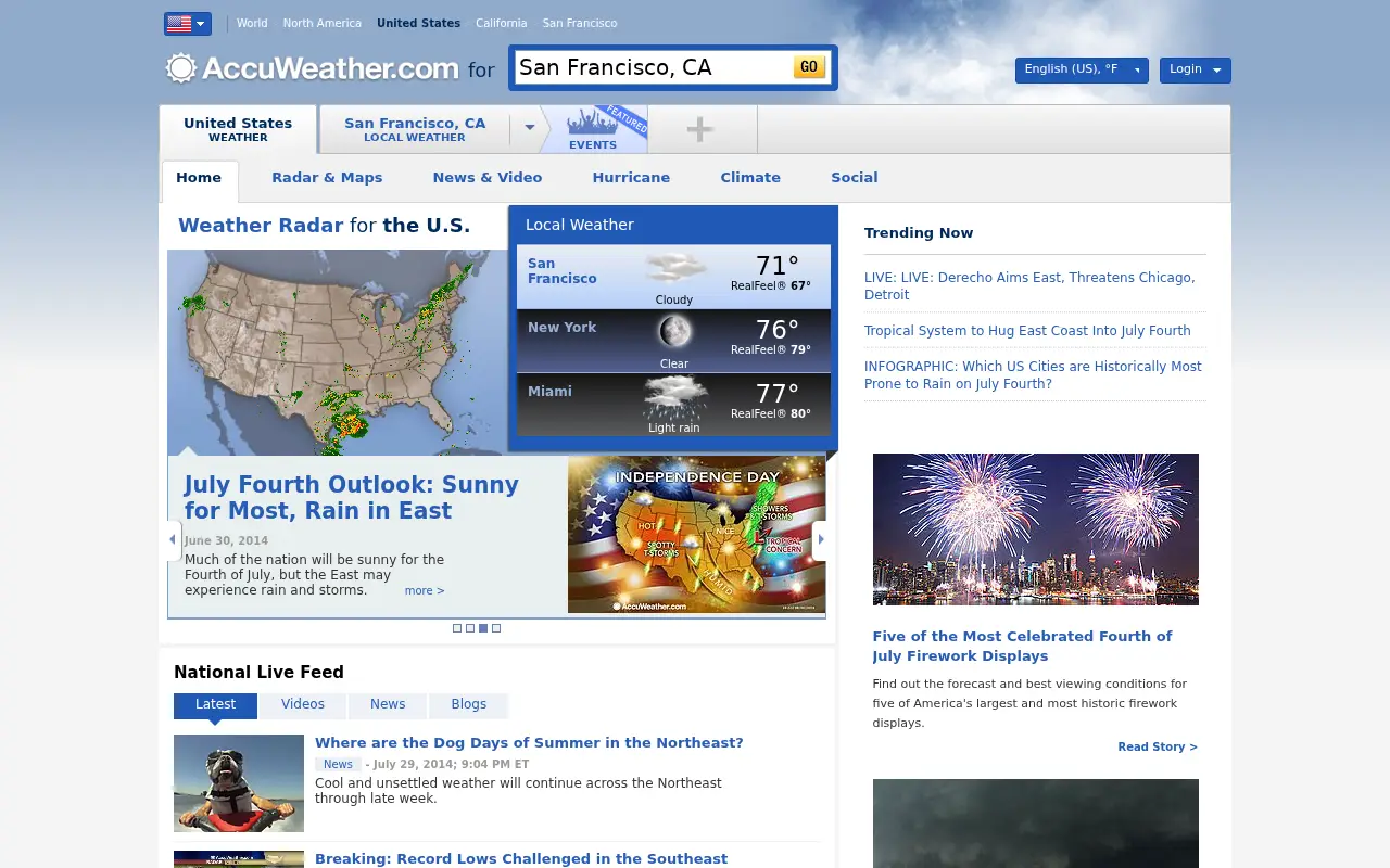 accuweather.com in 2014