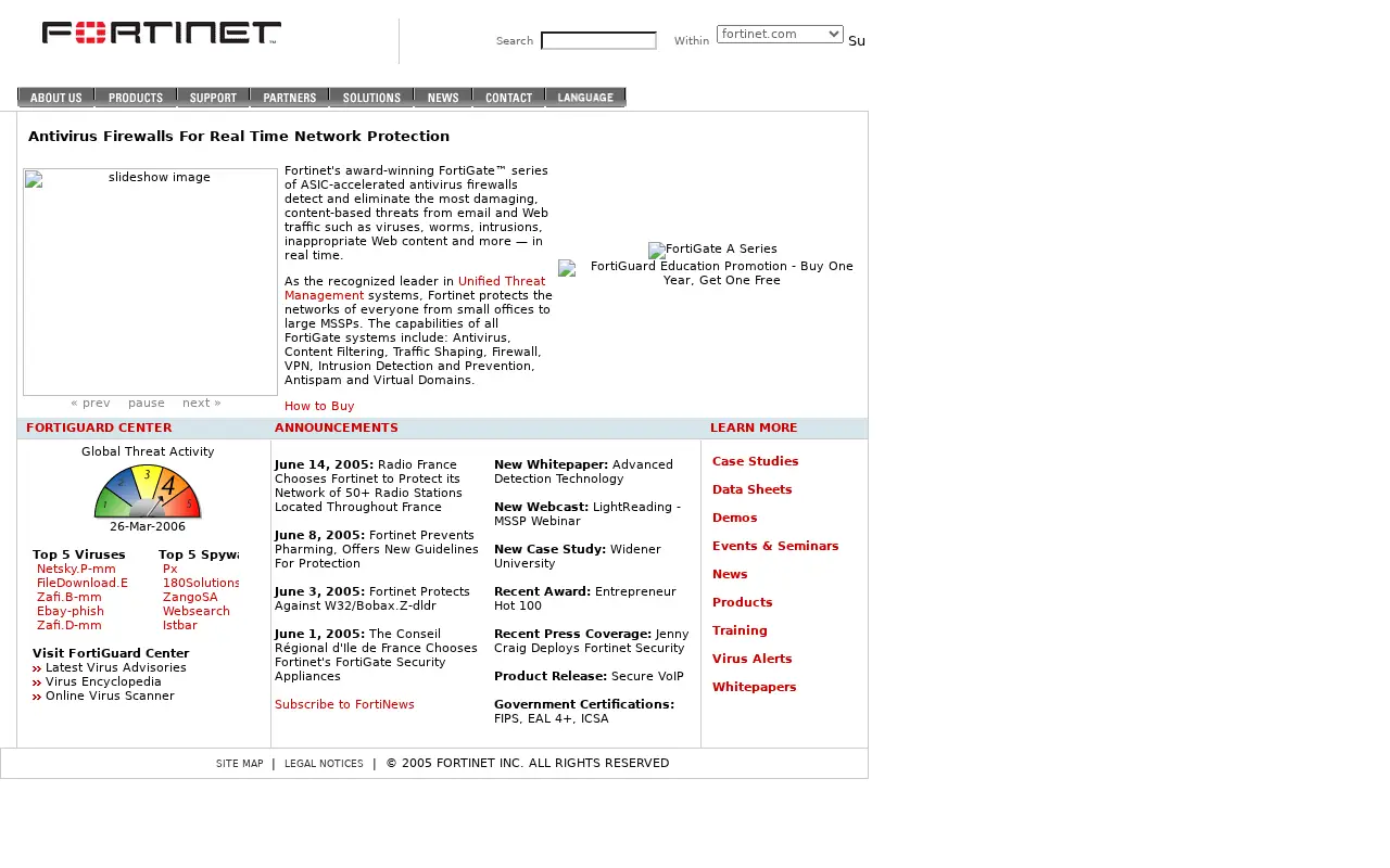 fortinet.net in 2005