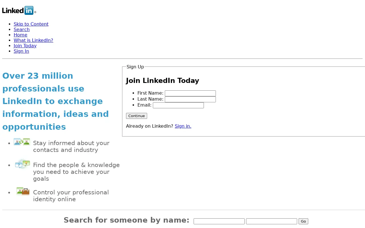 linkedin.com in 2008