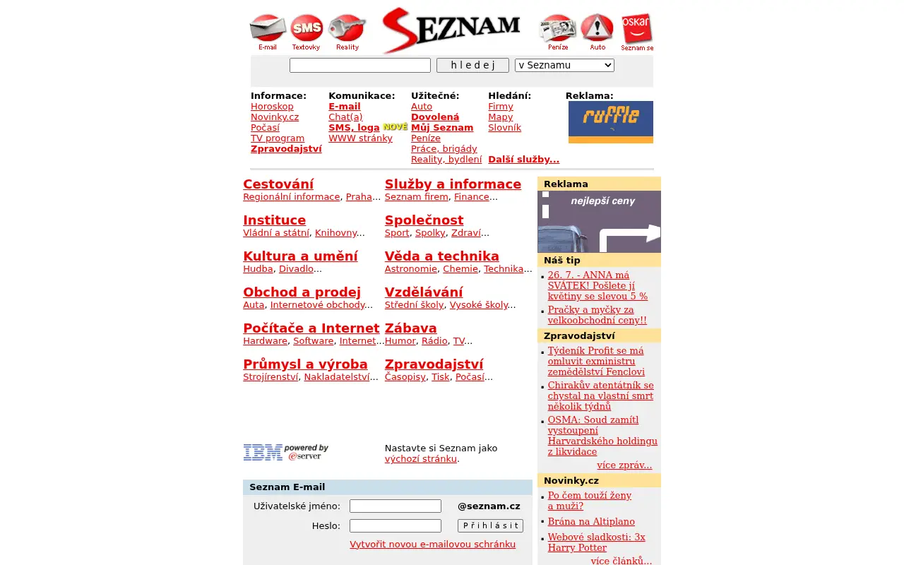 seznam.cz on July 25, 2002