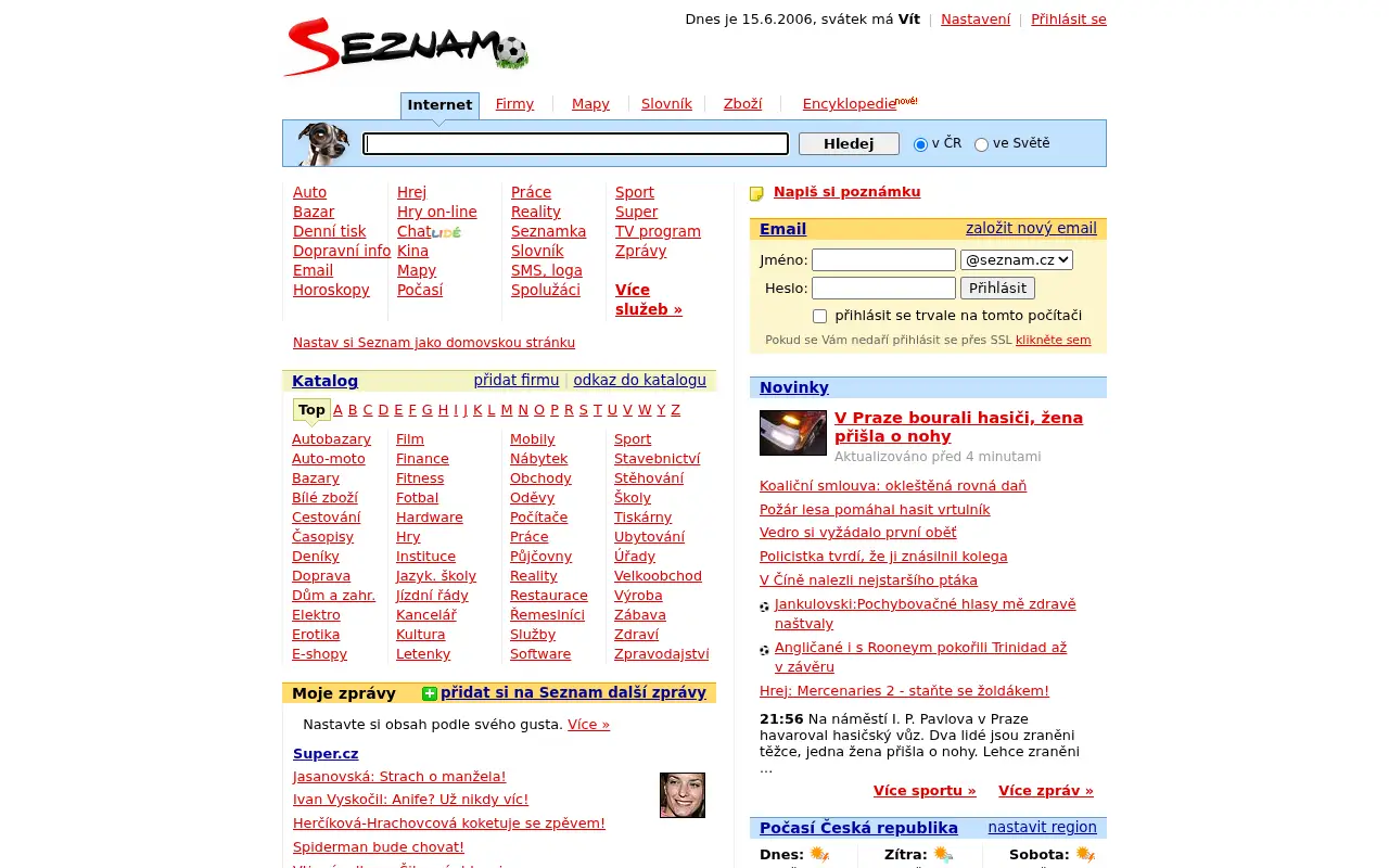 seznam.cz on June 15, 2006