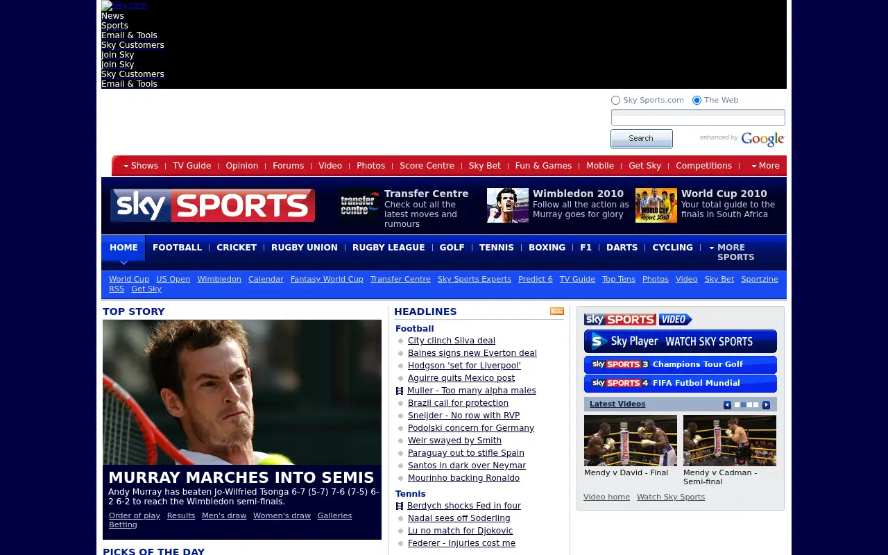 skysports.com in 2010