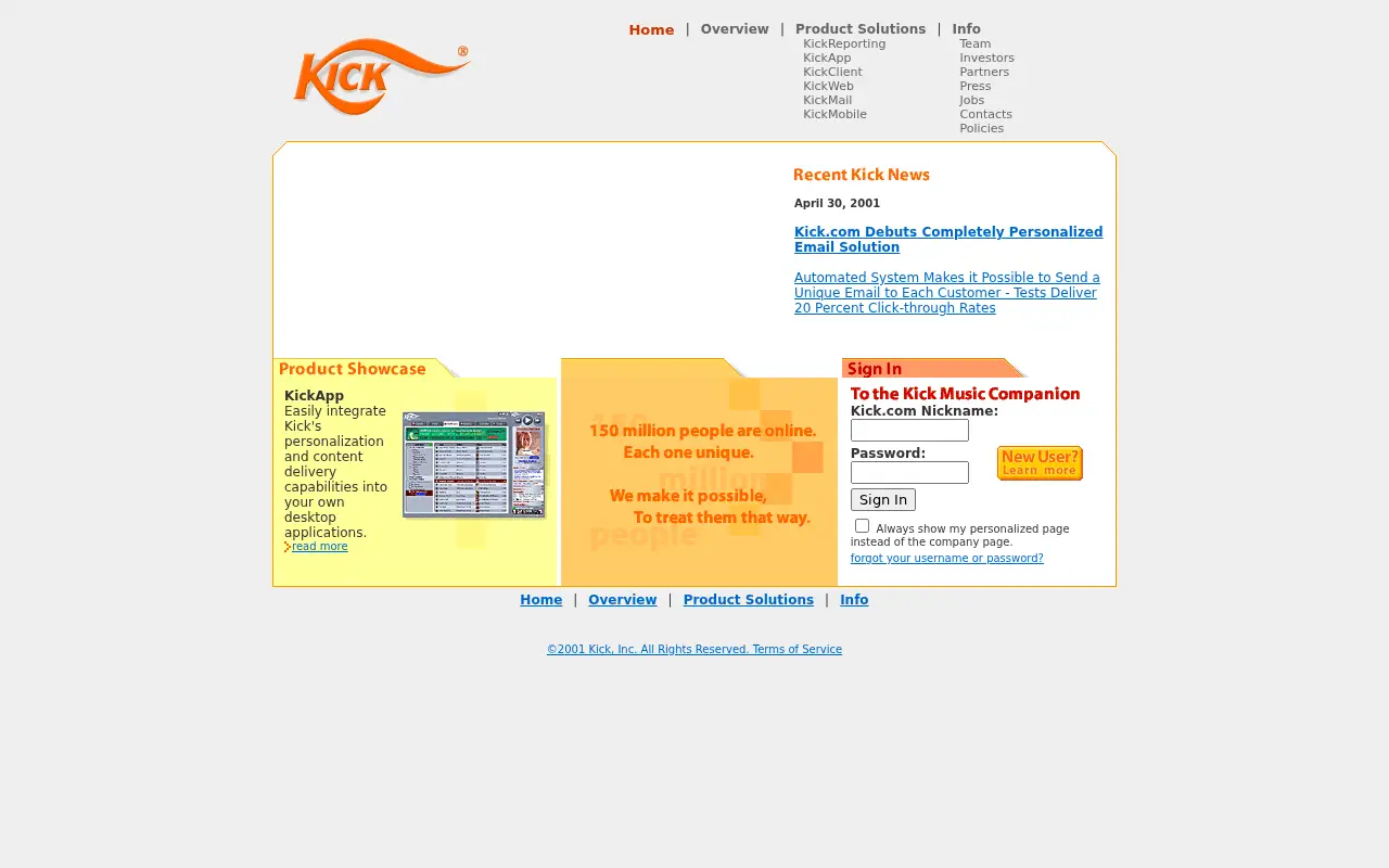 kick.com in 2001